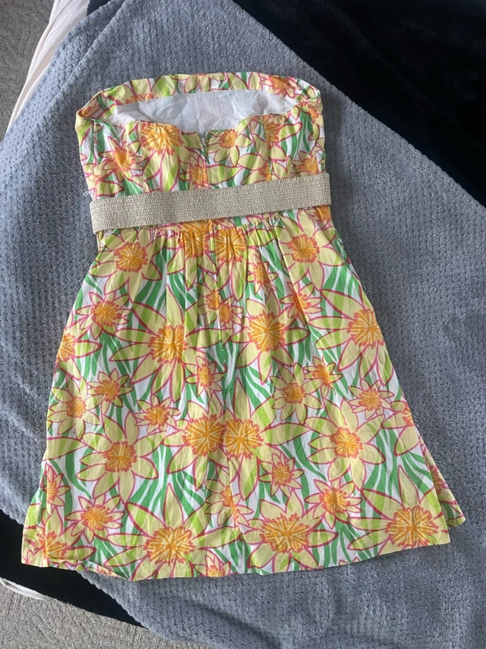 Lilly Pulitzer Sunflower Strapless Wyatt Dress Small sz 8 - Picture 5 of 8